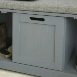 SoBuy Hallway Bedroom Storage Bench Shoe Bench Shoe Rack Shoe Cabinet,FSR80-SG -SOBUY Shop 22407119 3