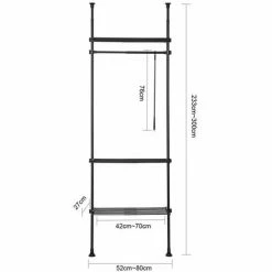 SoBuy Clothes Racks Adjustable Wardrobe Organiser Clothes Shelf System Hanging,Black,KLS07-SCH 7 SoBuy Clothes Racks Adjustable Wardrobe Organiser Clothes Shelf System Hanging,Black,KLS07-SCH -SOBUY Shop 22968660 3