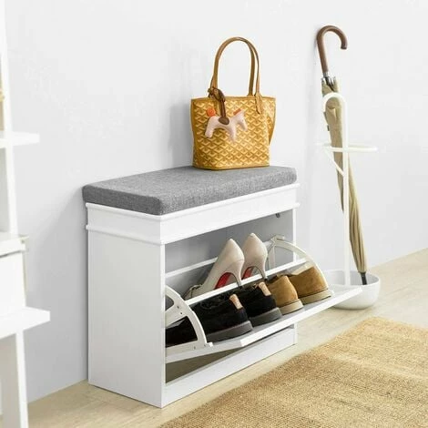 SoBuy Hallway Shoe Storage Cabinet With Flip-Drawer & Padded Sest ,ideal For A Narrow Corridor,FSR82-K-W 3 SoBuy Hallway Shoe Storage Cabinet With Flip-Drawer & Padded Sest ,ideal For A Narrow Corridor,FSR82-K-W - Image 3