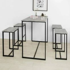 SoBuy Bar Set-1 Bar Table And 4 Stools, Home Kitchen Breakfast Bar Set Furniture Dining Set OGT15-HG 8 SoBuy Bar Set-1 Bar Table And 4 Stools, Home Kitchen Breakfast Bar Set Furniture Dining Set OGT15-HG -SOBUY Shop 24121772 4