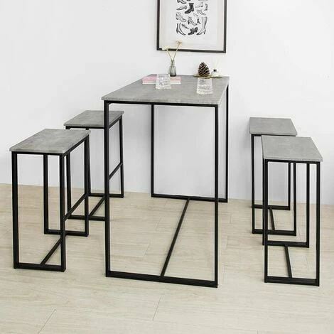 SoBuy Bar Set-1 Bar Table And 4 Stools, Home Kitchen Breakfast Bar Set Furniture Dining Set OGT15-HG 4 SoBuy Bar Set-1 Bar Table And 4 Stools, Home Kitchen Breakfast Bar Set Furniture Dining Set OGT15-HG - Image 4