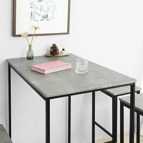SoBuy Bar Set-1 Bar Table And 4 Stools, Home Kitchen Breakfast Bar Set Furniture Dining Set OGT15-HG 5 SoBuy Bar Set-1 Bar Table And 4 Stools, Home Kitchen Breakfast Bar Set Furniture Dining Set OGT15-HG - Image 5