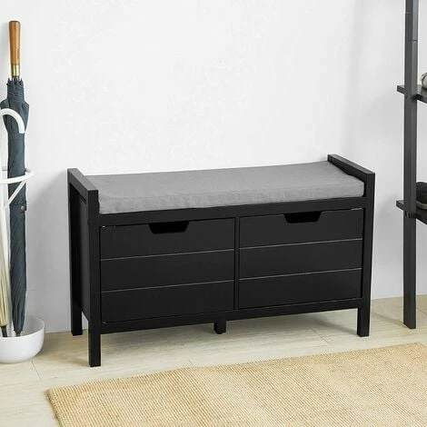 SoBuy Shoe Bench Shoe Rack Shoe Cabinet Hallway Storage Bench,FSR63-SCH 2 SoBuy Shoe Bench Shoe Rack Shoe Cabinet Hallway Storage Bench,FSR63-SCH - Image 2