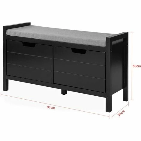 SoBuy Shoe Bench Shoe Rack Shoe Cabinet Hallway Storage Bench,FSR63-SCH 3 SoBuy Shoe Bench Shoe Rack Shoe Cabinet Hallway Storage Bench,FSR63-SCH - Image 3