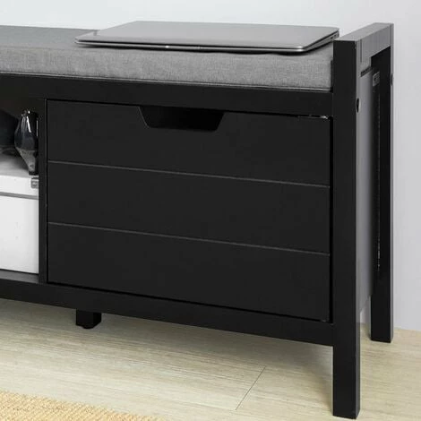 SoBuy Shoe Bench Shoe Rack Shoe Cabinet Hallway Storage Bench,FSR63-SCH 4 SoBuy Shoe Bench Shoe Rack Shoe Cabinet Hallway Storage Bench,FSR63-SCH - Image 4