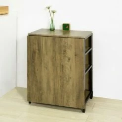 SoBuy Modern Industrial Design Folding Dining Table With 3 Shelves,FWT62-N -SOBUY Shop 26117461 3