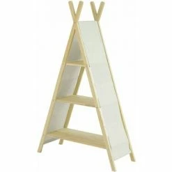 SoBuy Tent Shaped Children Kids Bookcase Book Shelf Toy Shelf Storage Display Shelving With 3 Shelves And 6 Pockets,KMB30-WN