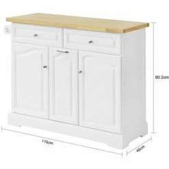 SoBuy Kitchen Storage Trolley Kitchen Cabinet Cupboard Sideboard Kitchen Island,FKW100-WN -SOBUY Shop 26799323 4
