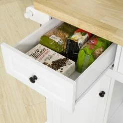 SoBuy Kitchen Storage Trolley Kitchen Cabinet Cupboard Sideboard Kitchen Island With 3 Drawers 2 Open Shelves 2 Doors,FKW101-WN 8 SoBuy Kitchen Storage Trolley Kitchen Cabinet Cupboard Sideboard Kitchen Island With 3 Drawers 2 Open Shelves 2 Doors,FKW101-WN -SOBUY Shop 26799326 4