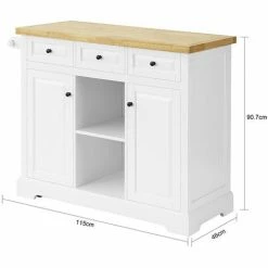 SoBuy Kitchen Storage Trolley Kitchen Cabinet Cupboard Sideboard Kitchen Island With 3 Drawers 2 Open Shelves 2 Doors,FKW101-WN 9 SoBuy Kitchen Storage Trolley Kitchen Cabinet Cupboard Sideboard Kitchen Island With 3 Drawers 2 Open Shelves 2 Doors,FKW101-WN -SOBUY Shop 26799326 5