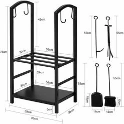 SoBuy 2 Tiers Firewood Rack With 4 Tools, Firewood Shelf Holder Fireplace Log Rack,SDA01-SCH 3 SoBuy 2 Tiers Firewood Rack With 4 Tools, Firewood Shelf Holder Fireplace Log Rack,SDA01-SCH -SOBUY Shop 27431515 4