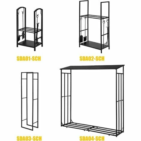 SoBuy 2 Tiers Firewood Rack with 4 Tools, Firewood Shelf Holder Fireplace Log Rack,SDA01-SCH SoBuy 2 Tiers Firewood Rack With 4 Tools, Firewood Shelf Holder Fireplace Log Rack,SDA01-SCH -SOBUY Shop 27431515 5