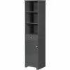 SoBuy Tall Bathroom Cabinet Bathroom Storage Cabinet With 3 Shelves 1 Drawer 1 Cabinet,BZR17-DG