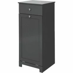 SoBuy Bathroom Laundry Basket Bathroom Storage Cabinet Unit With Drawer,BZR21-DG