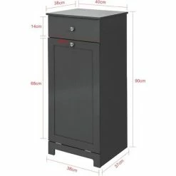 SoBuy Bathroom Laundry Basket Bathroom Storage Cabinet Unit With Drawer,BZR21-DG -SOBUY Shop 27619869 5