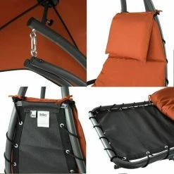 SoBuy Garden Patio Hammock Swing Hammock Swing Chair Sun Lounger Relaxing Chair, OGS39-ZG -SOBUY Shop 35476406 4