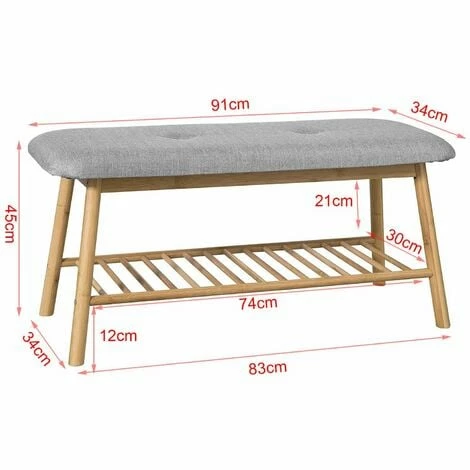 SoBuy Hallway Furniture Set,Shoe Bench Racks And Wall Shelf,FSR24-K-HG+FHK06-N 5 SoBuy Hallway Furniture Set,Shoe Bench Racks And Wall Shelf,FSR24-K-HG+FHK06-N - Image 5