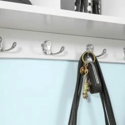 SoBuy Hallway Furniture Set,Shoe Storage Bench And Wall Cabinet Rack, FSR23-K-W+FRG48-W -SOBUY Shop 38154697 5