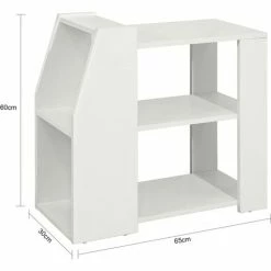 SoBuy New Design 3-Shelves And Two Compartments Table Side Table End Table Coffee Table Lamp Table Night Table, Bed Sofa Side Table, FBT104-W -SOBUY Shop 38935417 3