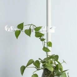 SoBuy 5-Tier Indoor Plant Stand Pole, Adjustable Flower Pots Holder Display Rack, Tension Rod Corner Storage Shelf, White,KLS09-W -SOBUY Shop 39058802 4