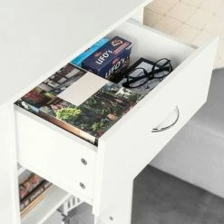SoBuy Movable Filing Cabinet Printer Stand, Storage Cabinet Cupboard, Side Table End Table,2 Side Shelves, 1 Drawer And 2 Shelves,FSB45-W 8 SoBuy Movable Filing Cabinet Printer Stand, Storage Cabinet Cupboard, Side Table End Table,2 Side Shelves, 1 Drawer And 2 Shelves,FSB45-W -SOBUY Shop 40332679 4