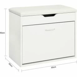 SoBuy Shoe Bench Padded Seat & Flip-drawer,Shoe Cabinet,Shoe Rack,FSR95-W 8 SoBuy Shoe Bench Padded Seat & Flip-drawer,Shoe Cabinet,Shoe Rack,FSR95-W -SOBUY Shop 40332680 4