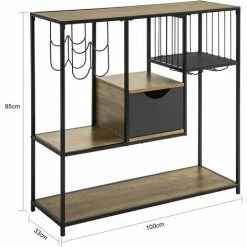 SoBuy Industrial Style Sideboard Side Table End Table Wine Rack Kitchen Dining Room Storage Shelf,FSB56-F 2 SoBuy Industrial Style Sideboard Side Table End Table Wine Rack Kitchen Dining Room Storage Shelf,FSB56-F -SOBUY Shop 47346052 3