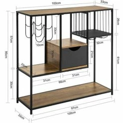 SoBuy Industrial Style Sideboard Side Table End Table Wine Rack Kitchen Dining Room Storage Shelf,FSB56-F 4 SoBuy Industrial Style Sideboard Side Table End Table Wine Rack Kitchen Dining Room Storage Shelf,FSB56-F -SOBUY Shop 47346052 5