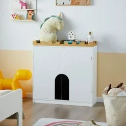 SoBuy Children Bookcase Book Shelf Storage Chest Cabinet Display Shelf Rack Organizer,KMB44-W -SOBUY Shop 48339020 5