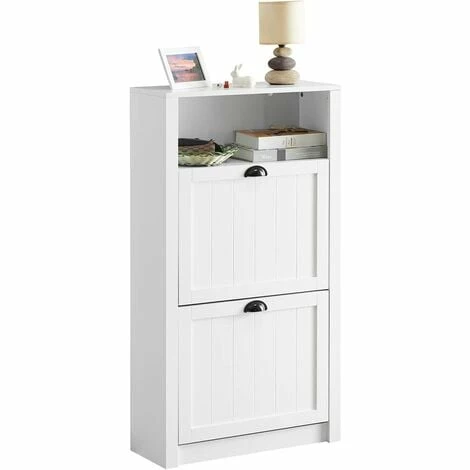SoBuy Shoe Cabinet Shoe Rack Shoe Storage With 1 Storage Compartment And 2 Drawers,FSR87-K-W,W60 X D24 X H110cm 1 SoBuy Shoe Cabinet Shoe Rack Shoe Storage With 1 Storage Compartment And 2 Drawers,FSR87-K-W,W60 X D24 X H110cm