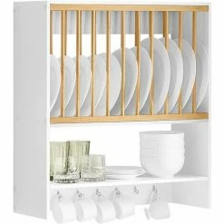 SoBuy Wall Mounted Kitchen Plate Cup Rack，KCR09-W