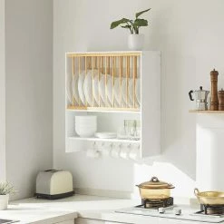 SoBuy Wall Mounted Kitchen Plate Cup Rack，KCR09-W -SOBUY Shop 49973018 5