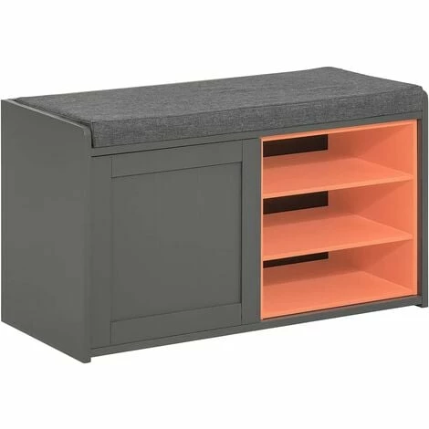 SoBuy Shoe Storage Bench With Removable Seat Cushion,FSR109-HG 1 SoBuy Shoe Storage Bench With Removable Seat Cushion,FSR109-HG
