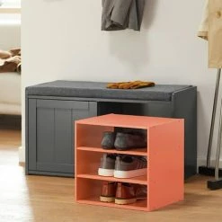 SoBuy Shoe Storage Bench With Removable Seat Cushion,FSR109-HG 8 SoBuy Shoe Storage Bench With Removable Seat Cushion,FSR109-HG -SOBUY Shop 53537386 4