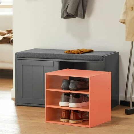 SoBuy Shoe Storage Bench With Removable Seat Cushion,FSR109-HG 4 SoBuy Shoe Storage Bench With Removable Seat Cushion,FSR109-HG - Image 4