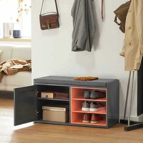 SoBuy Shoe Storage Bench With Removable Seat Cushion,FSR109-HG 5 SoBuy Shoe Storage Bench With Removable Seat Cushion,FSR109-HG - Image 5
