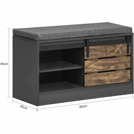 SoBuy Hallway Shoe Bench Shoe Cabinet Shoe Rack With Sliding Door,FSR120-HG 3 SoBuy Hallway Shoe Bench Shoe Cabinet Shoe Rack With Sliding Door,FSR120-HG - Image 3