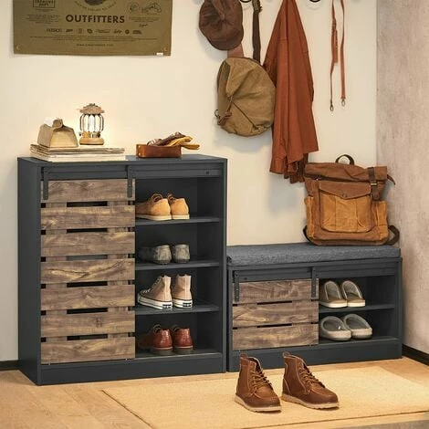 SoBuy Hallway Shoe Bench Shoe Cabinet Shoe Rack With Sliding Door,FSR120-HG 5 SoBuy Hallway Shoe Bench Shoe Cabinet Shoe Rack With Sliding Door,FSR120-HG - Image 5