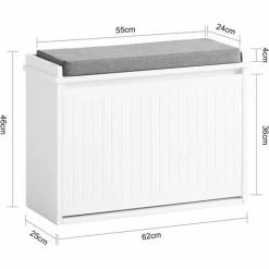 SoBuy Hallway Shoe Bench With Seat Cushion And Flip-drawer,FSR98-W 7 SoBuy Hallway Shoe Bench With Seat Cushion And Flip-drawer,FSR98-W -SOBUY Shop 53630414 3