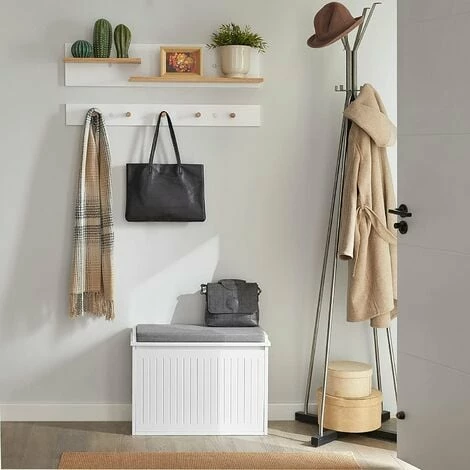 SoBuy Hallway Shoe Bench With Seat Cushion And Flip-drawer,FSR98-W 5 SoBuy Hallway Shoe Bench With Seat Cushion And Flip-drawer,FSR98-W - Image 5