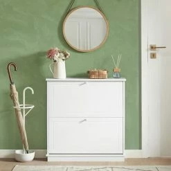 SoBuy 2 Drawers Shoe Cabinet Storage Cupboard,FSR99-W -SOBUY Shop 53630415 5