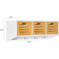SoBuy Wall Coat Rack Wall Shelf Wall Storage Cabinet Unit,FHK19-WN -SOBUY Shop 53630417 3