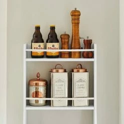SoBuy Wall Mounted Shelf Rack With 3 Shelves & 3 Hooks,KCR12-W -SOBUY Shop 53830125 4