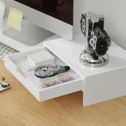 SoBuy 2 Drawers Monitor Stand,Designed For 2 Monitors,BBF04-W -SOBUY Shop 55298429 4