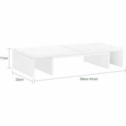 SoBuy Monitor Stand Computer Screen Monitor Stand,Designed For 2 Monitors,BBF08-W -SOBUY Shop 55298433 3