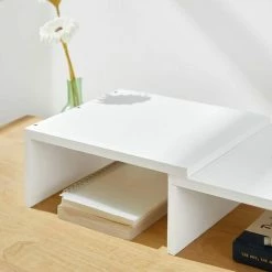SoBuy Monitor Stand Computer Screen Monitor Stand,Designed For 2 Monitors,BBF08-W -SOBUY Shop 55298433 4