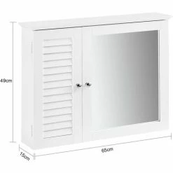 SoBuy Bathroom Wall Mirror Cabinet, BZR55-W -SOBUY Shop 55298448 3