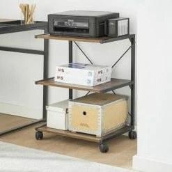 SoBuy Desk Side Printer Shelf Stand, Serving Trolley Side Table On Wheels,FRG81-PF -SOBUY Shop 55298455 3