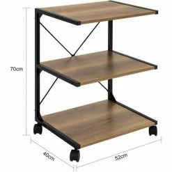 SoBuy Desk Side Printer Shelf Stand, Serving Trolley Side Table On Wheels,FRG81-PF -SOBUY Shop 55298455 4