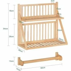 SoBuy Wall Mounted Rubber Wood Kitchen Plate Rack, KCR11-N 2 SoBuy Wall Mounted Rubber Wood Kitchen Plate Rack, KCR11-N -SOBUY Shop 55298473 3